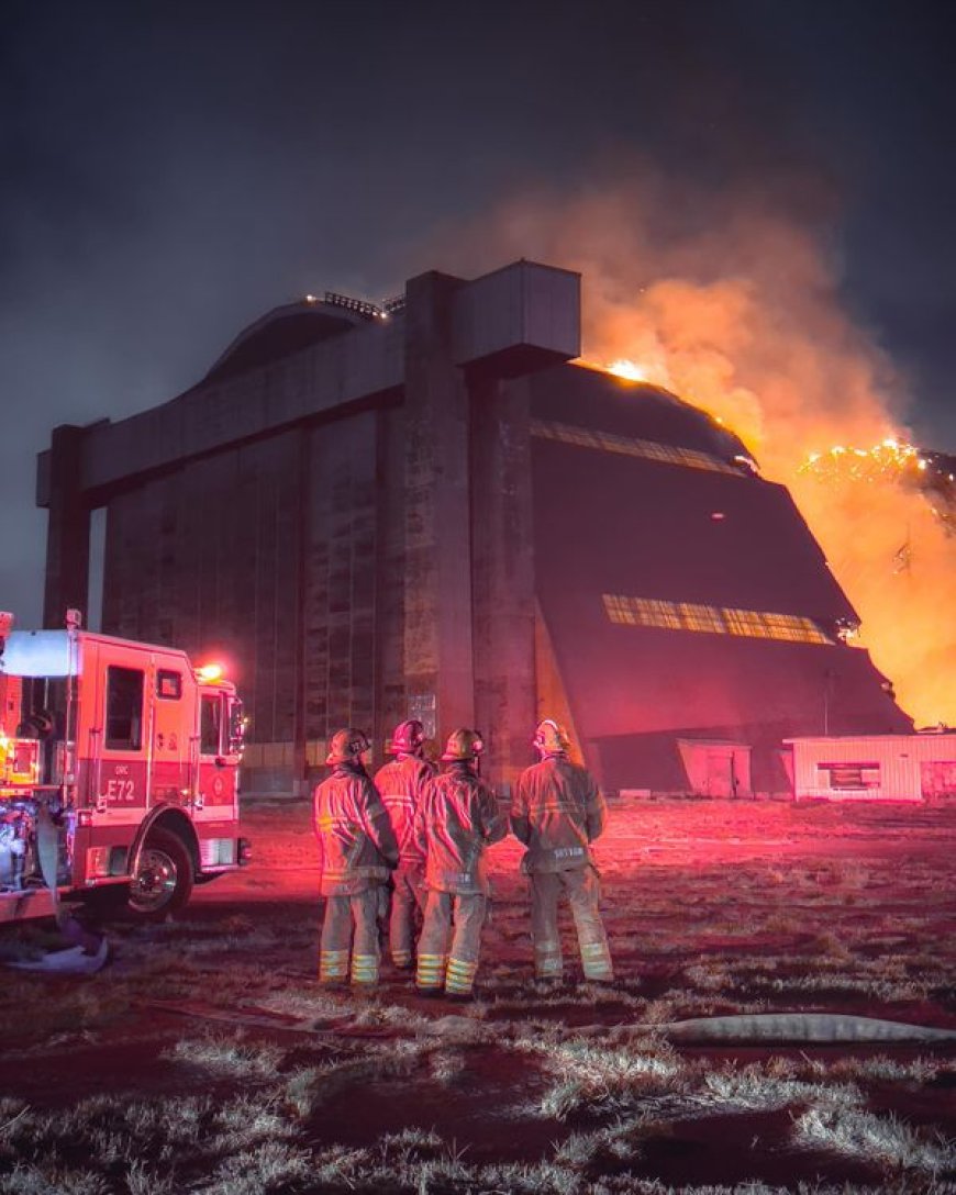 'It is definitely not a normal fire': Historic hangar burns at Calif. air station