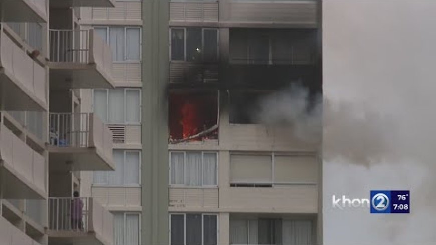 Honolulu FFs battle blaze on 14th floor of high-rise