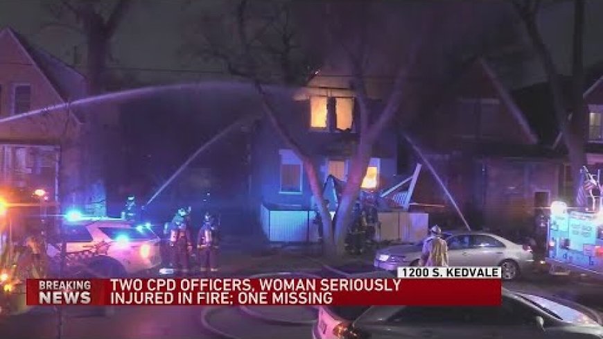 2 Chicago police officers seriously injured after porch collapses during house fire