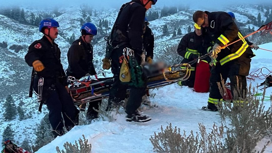 Photos: Idaho firefighters deal with steep, snowy terrain in crash rescue