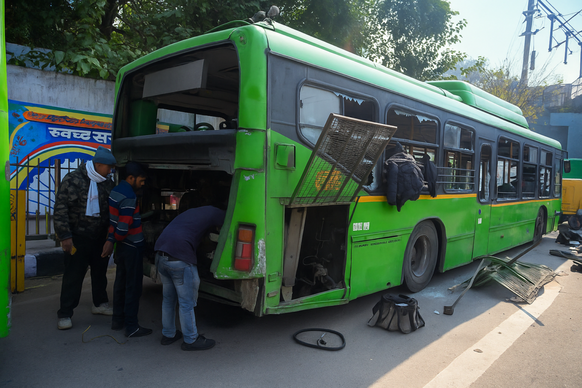 Fire Erupts in DTC Bus