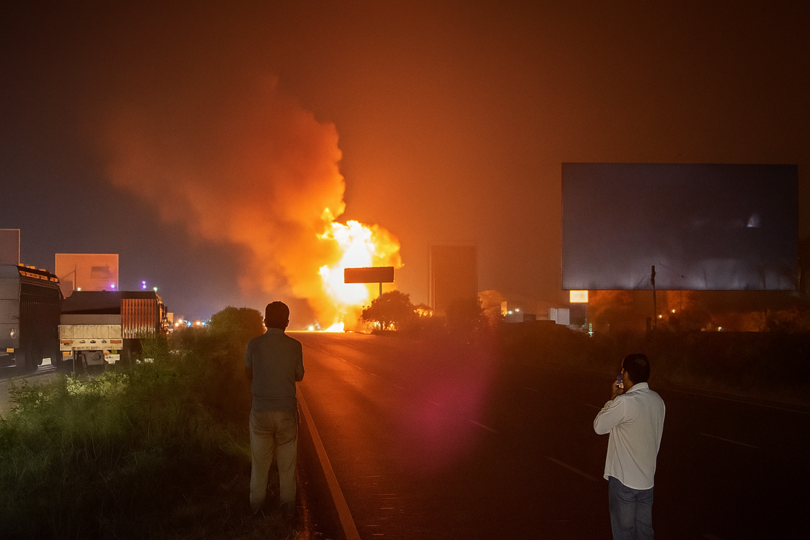 fiery chaos jaipur ajmer highway