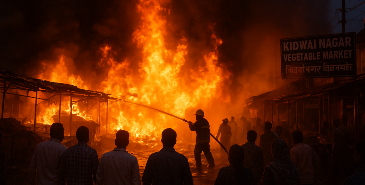Kidwai Nagar vegetable market fire