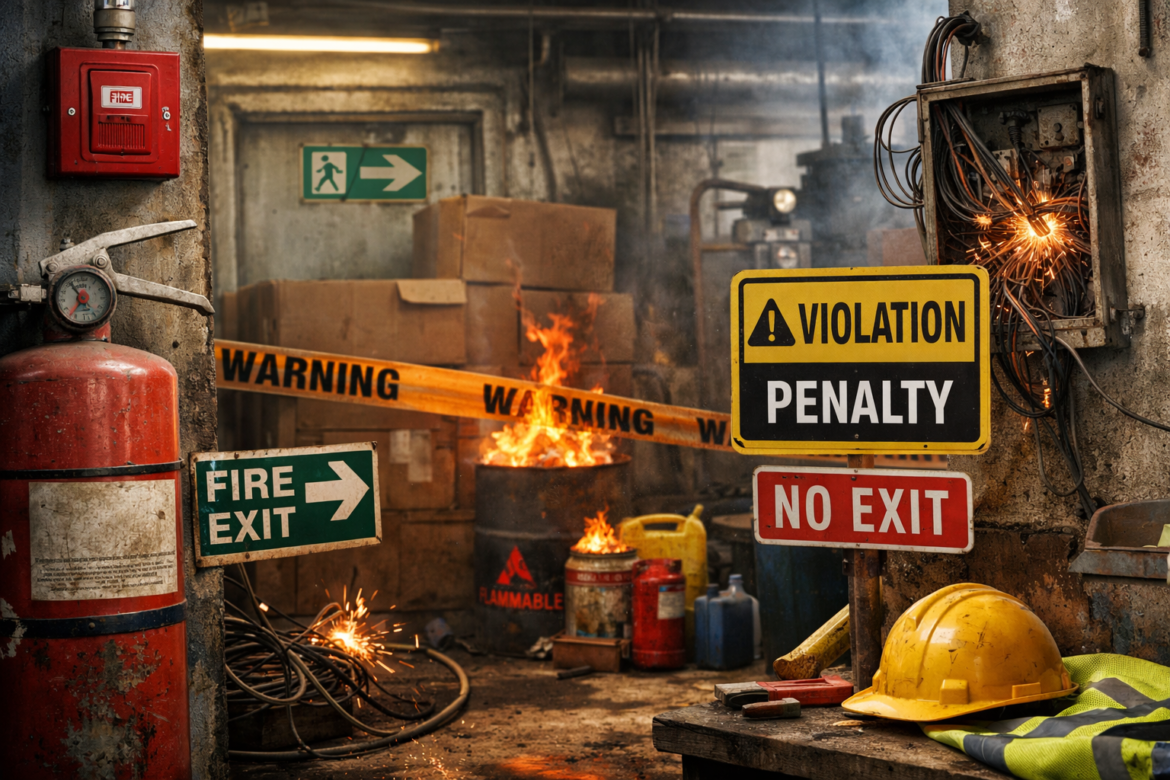 Industrial fire safety violations